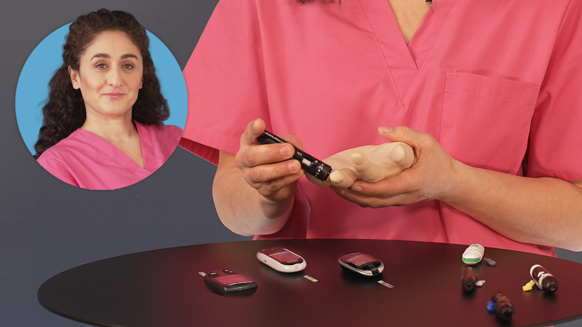 Umgang mit Blutzuckermessgeräten und Stechhilfen